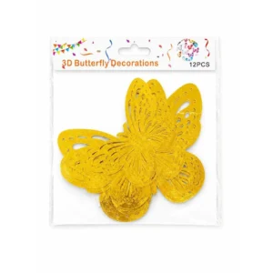 3D Golden Butterfly - 12pcs