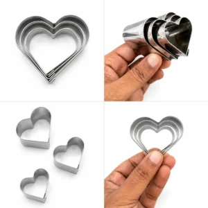 3pc Heart Stainless Steel Cookie Cutter