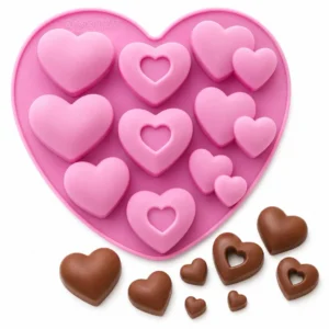 9 Cavity Heart Silicone Chocolate Mould