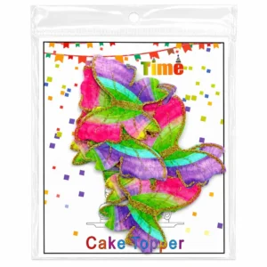 Multicolor Glitter Butterfly Paper Toppers 10 Pc Pack