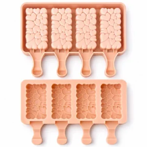 4 Cavity Heart Design Silicone Cakesicle Moulds