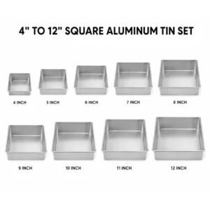 Aluminium Square Cake Tin 4" to 12"