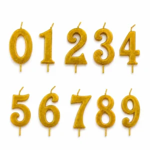 Gold Number Birthday Candles