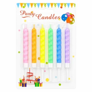 Spiral Rainbow Candle 6pc