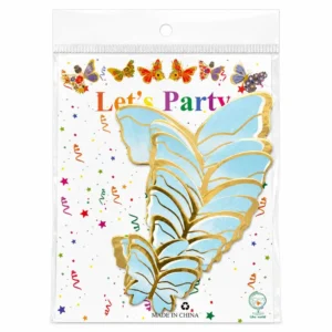 Golden Border Paper Butterflies Toppers -10pc