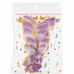 Golden Border Paper Butterflies Toppers -10pc