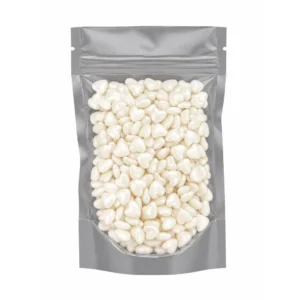 Heart Shaped Sugar Sprinkle Metallic Finish - White