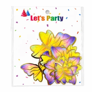 Golden Border Paper Butterflies Toppers -10pc