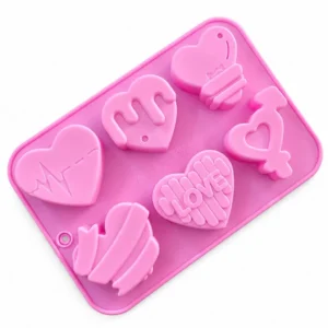 6 Cavity Large Heart Shaped Silicone Mould