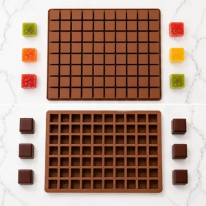 70 Cavity Square Candy Silicone Moulds | Perfect for Caramel, Chocolate, Praline & Gummy