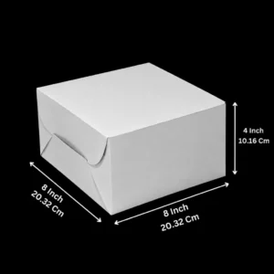 Plain White 8" Cake Box - Pack of 5