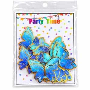 Golden Border Paper Butterflies Toppers - 10pc