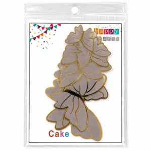 Golden Border Paper Butterflies Toppers - 10pc