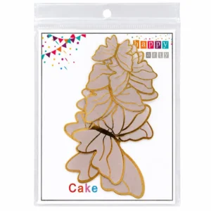 Golden Border Paper Butterflies Toppers - 10pc