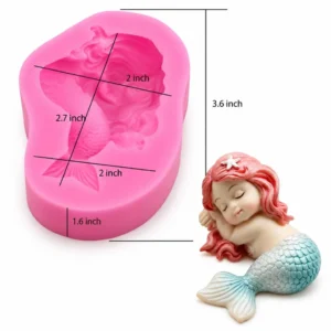 3D Sleeping Mermaid Fondant Silicone Mould
