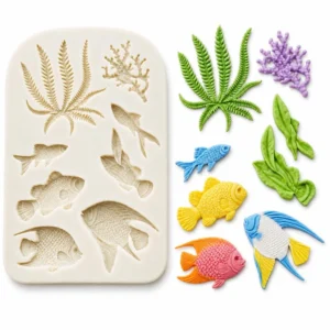 Marine Theme Fondant Silicone Mold | Fish, Seaweed, Coral Under the Sea
