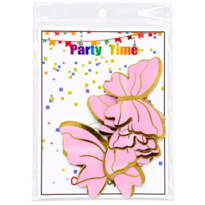 Golden Border Paper Butterflies Toppers - 10pc