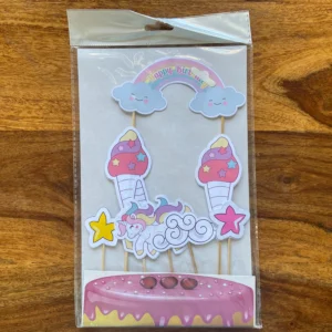 Unicorn Pastel Theme Cake Toppers