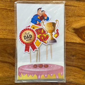 Super Dad Theme Cake Toppers