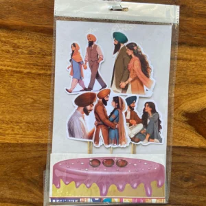Punjabi Couple Theme Cake Toppers