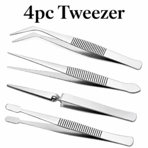 Stainless Steel Tweezers Set 4 Piece