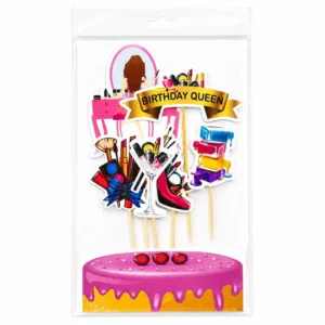 Girl Makeup Theme Cake Topper