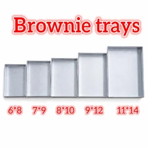 Aluminium Brownie Tins | Rectangle Trays - 2.5 inch Height